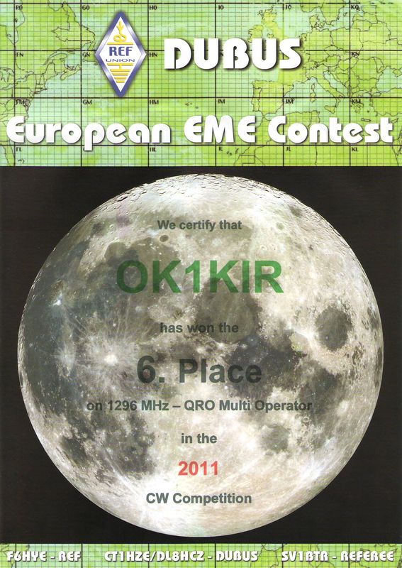 2011 1.3 GHz European EME Contest